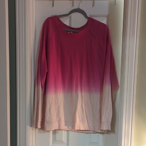 Maurices Ombre Pink to Cream Pullover Sweatshirt